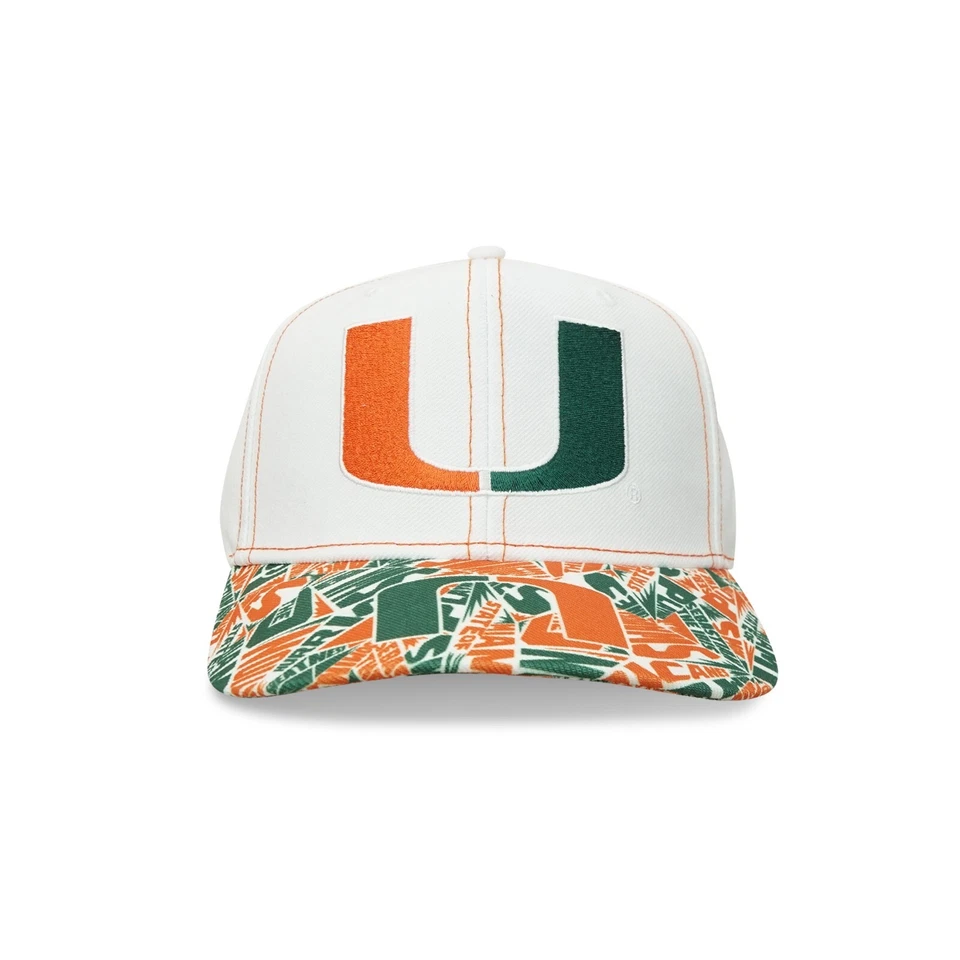 Miami Hurricanes NCAA Adidas Subliminated Bill 2-Tone Snapback Cap Hat - Image 2 of 4