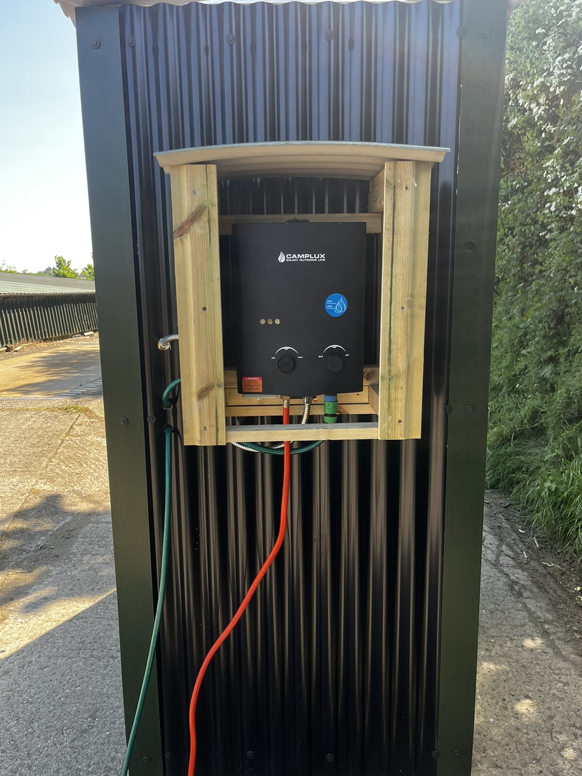 Campsite off grid shower unit glamping camp site portable cubicle