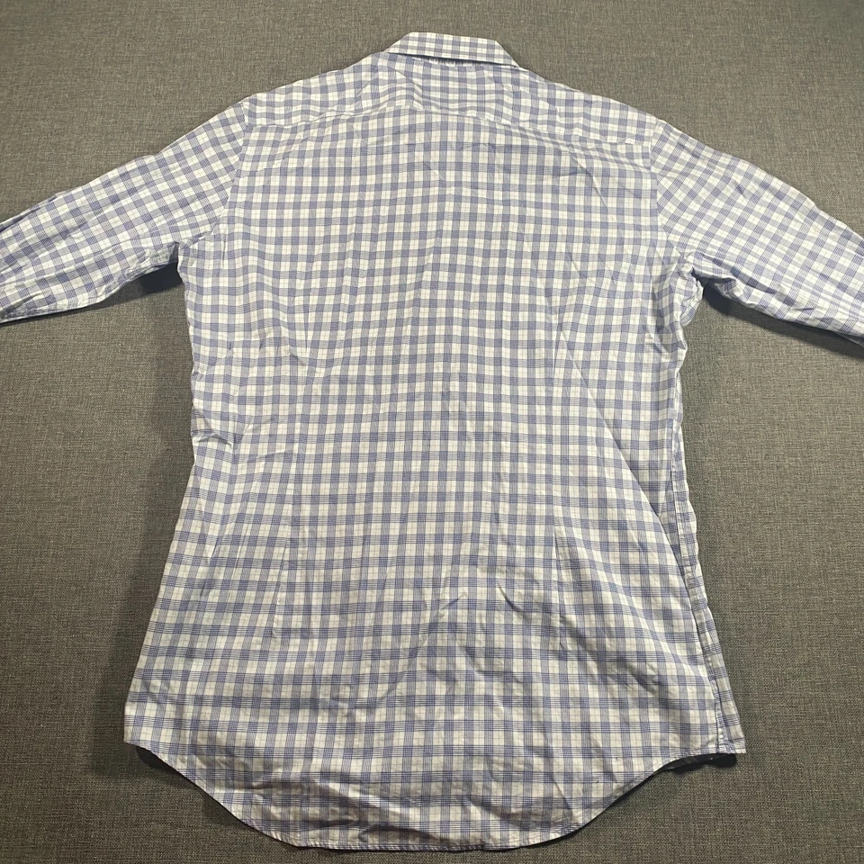 Lote de 2 camisas de vestir Ledbury a cuadros con botones para hombre talla 16 a cuadros calce ajustado Foto 3 de 4