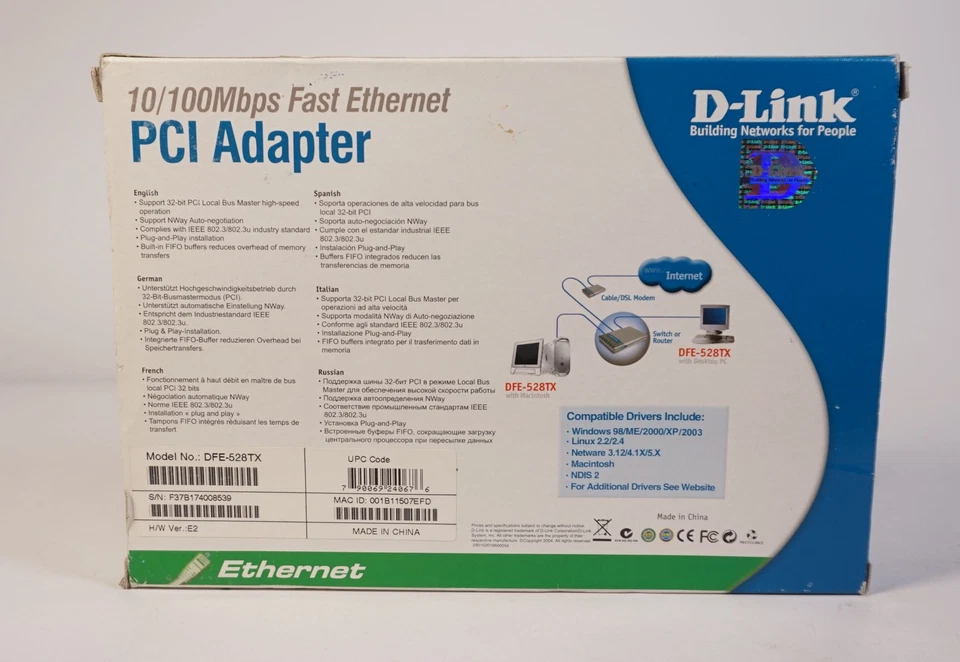 D-Link DFE-528TX Express Ether Network PCI Adapter Netzwerkkarte in OVP - Bild 3 von 4