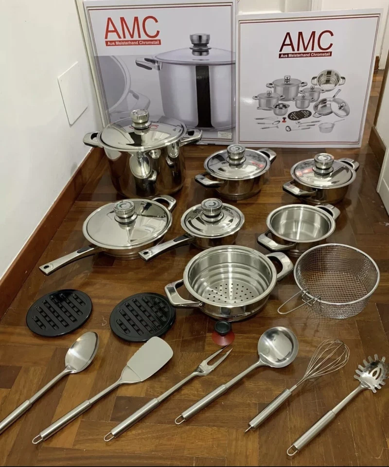 BATTERIA DI PENTOLE 23 PEZZI A. M. C. PROFESSIONAL SUPER OFFERTA AMC BATTERIA - Immagine 3 di 4