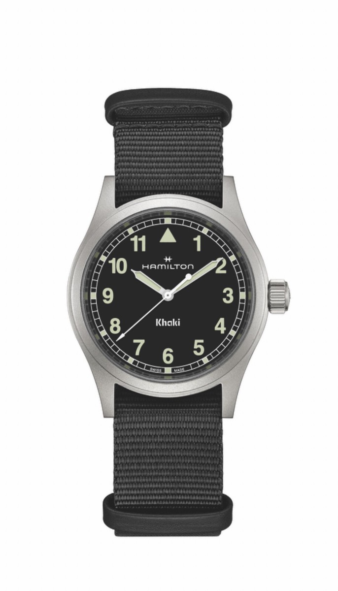 Hamilton H69401430 KHAKI FIELD 38 mm Steel Black Dial Nylon Quartz Men's  Watch