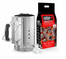 Weber Anzünd-Set Grillstarterset Holzkohlegrill Anzündkamin 2 kg Briketts 3 Anzü