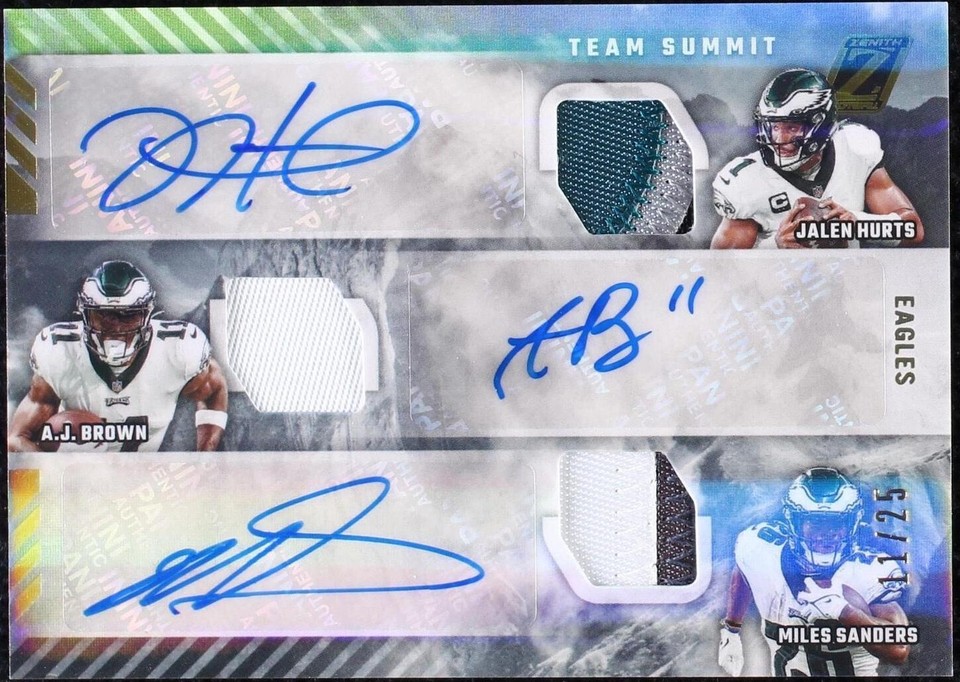 2022 Panini Zenith - A.J. Brown Jalen Hurts Miles Sanders #TSA-JAM