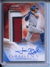 2020 Panini Chronicles Origins Josh Rojas Rookie Jumbo Materials Auto Blue 14/25