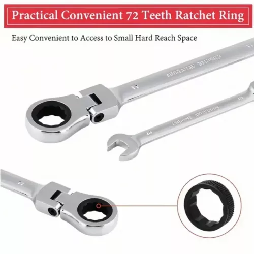 Ratchet Spanner Combination Flexible 180° 6-24mm Different Sizes Tool Wrench Set - Picture 8 of 13