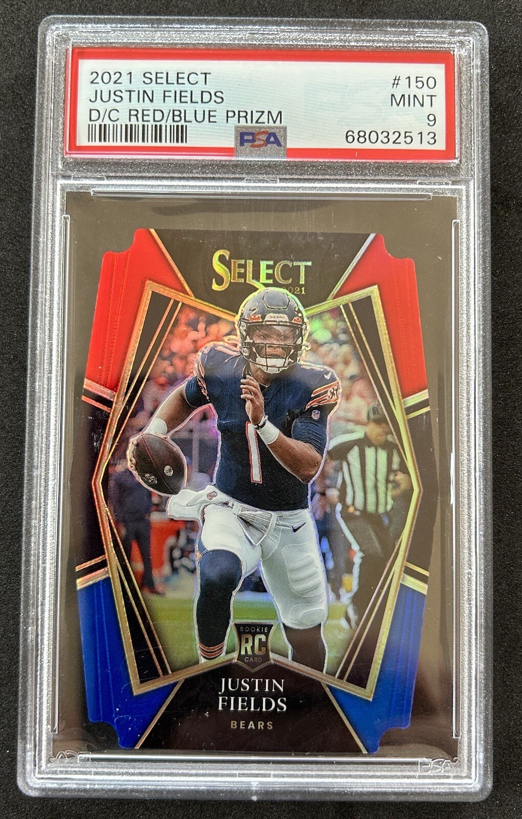 Justin Fields 2021 Select Die Cut Red Blue Prizm PSA 9 #150 Premier Rookie  RC