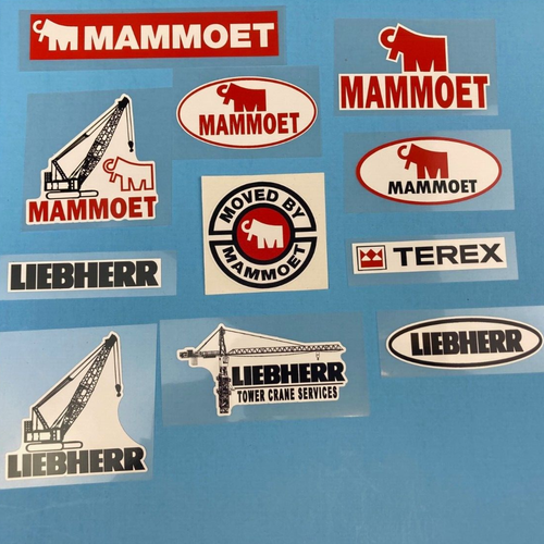 Hard Hat Stickers LIEBHERR MAMMOET Tower Crane Crawler Crane TEREX