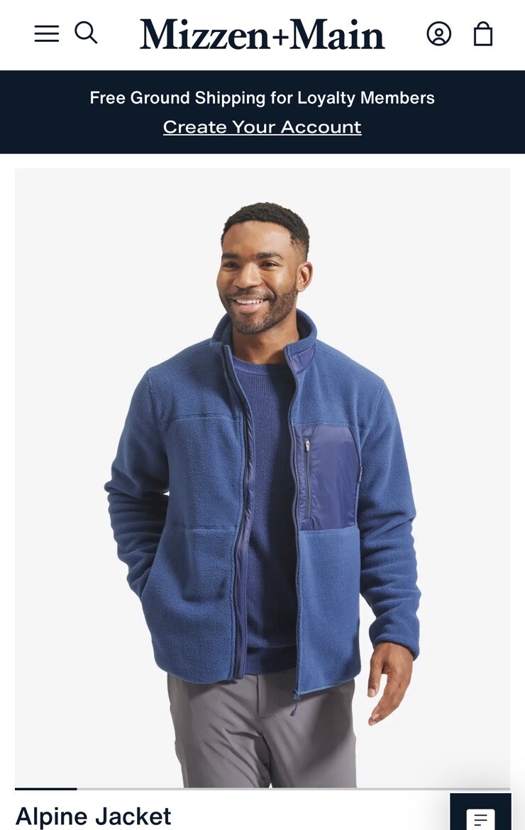Mizzen + Main Alpine Jacket Performance Fleece Co… - image 2