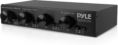 Pyle 4Ch High Power Stereo Speaker Selector with Volume Control