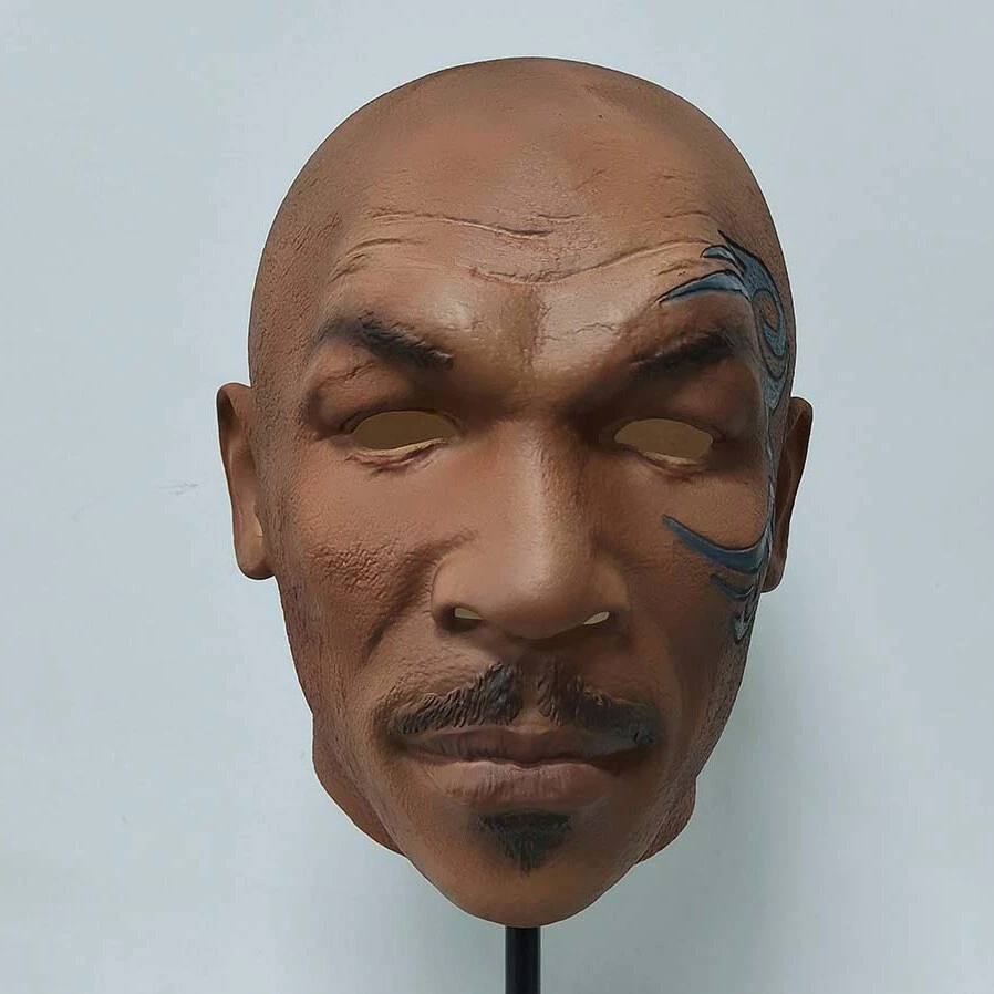 Mike Tyson Iron Mike Latex Mask Halloween Cosplay Party Funny Costume Realistic - Image 2 of 4