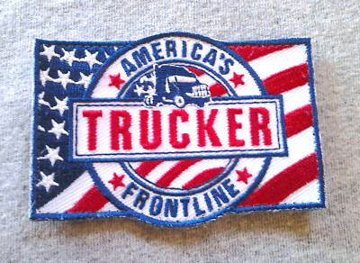 AMERICA'S FRONTLINE TRUCKER WITH HOOK BACKING Embroidered Patch PM3115 EE
