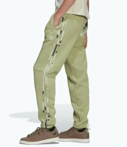 New Adidas Originals Magic Lime Elastic Waist Camo Sweatpants Mens