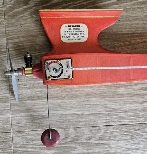 Free Flight Model Airplane Fuselage Mini Cox Engine And Tick Off Timer HD7 - Picture 2 of 9