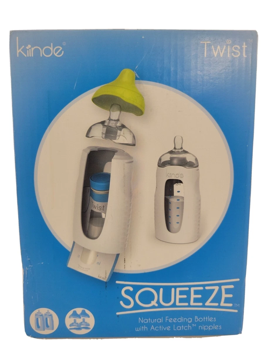 Kiinde Twist Squeeze Natural Baby Breast Milk Feeding Bottle with Nipples &  Case