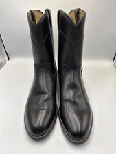 Justin Basics Boots, Men’s Sz 13D, Leather JB3000 Black Western Pristine Roper