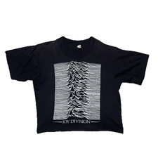 Vintage 1980s Joy Division Shirt Original Music Band Cropped