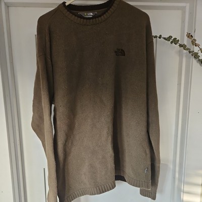 North Face Sweater Mens L Green A5 Series Lambs Wool Crew Pull Over Climb Hike