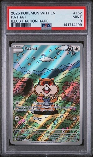 2025 POKEMON WHT EN-WHITE FLARE ILLUSTRATION RARE #152 PATRAT PSA 9