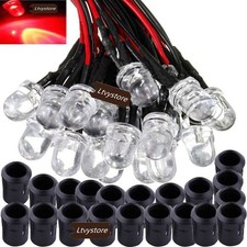 20Pack 10MM 12V White LED Pre Wired Prewired 7.87 Inch Lamp Light Bulb Prewir...