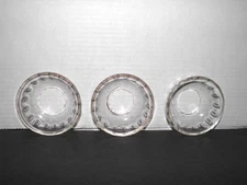 Set of 3, vintage crystal glass no holes, chandelier/wall sconce Bobeches 3-1/2"