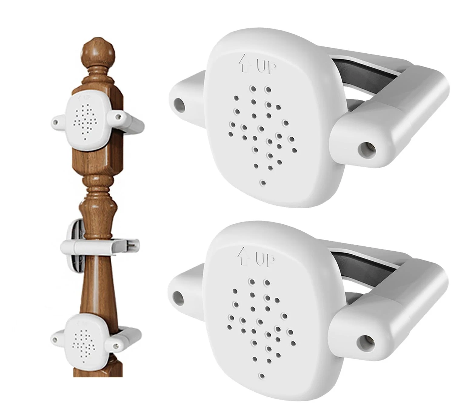 2PCS No Drill Baby Gate Banister Adapter Kit for Stairs – Universal Stair Rai...