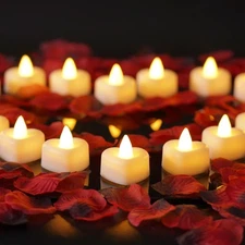 Rose Petals and Candles Set for Romantic Decorations Special Night, 2000 Pcs Red