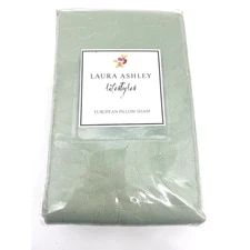 Laura Ashley Lifestyles Sage Quilted Euro Pillow Sham 26" x 26" - One Sham