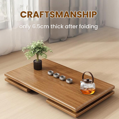 Foldable Japanese Coffee Table for Floor Seating - No Assembly