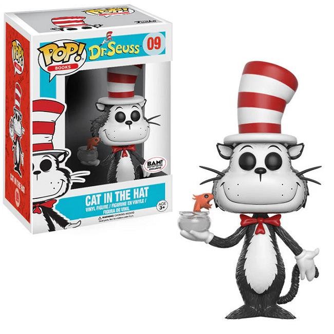 Cat In The Hat #09 - Dr. Seuss Funko Pop! Libros [Sosteniendo Fish Bam! Exclusivo]