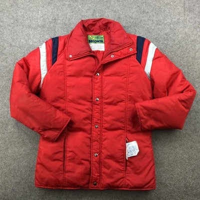 Vintage Ellesse Beconta Jacket Mens Large Red Down Puffer Ski Snap Nylon 80s