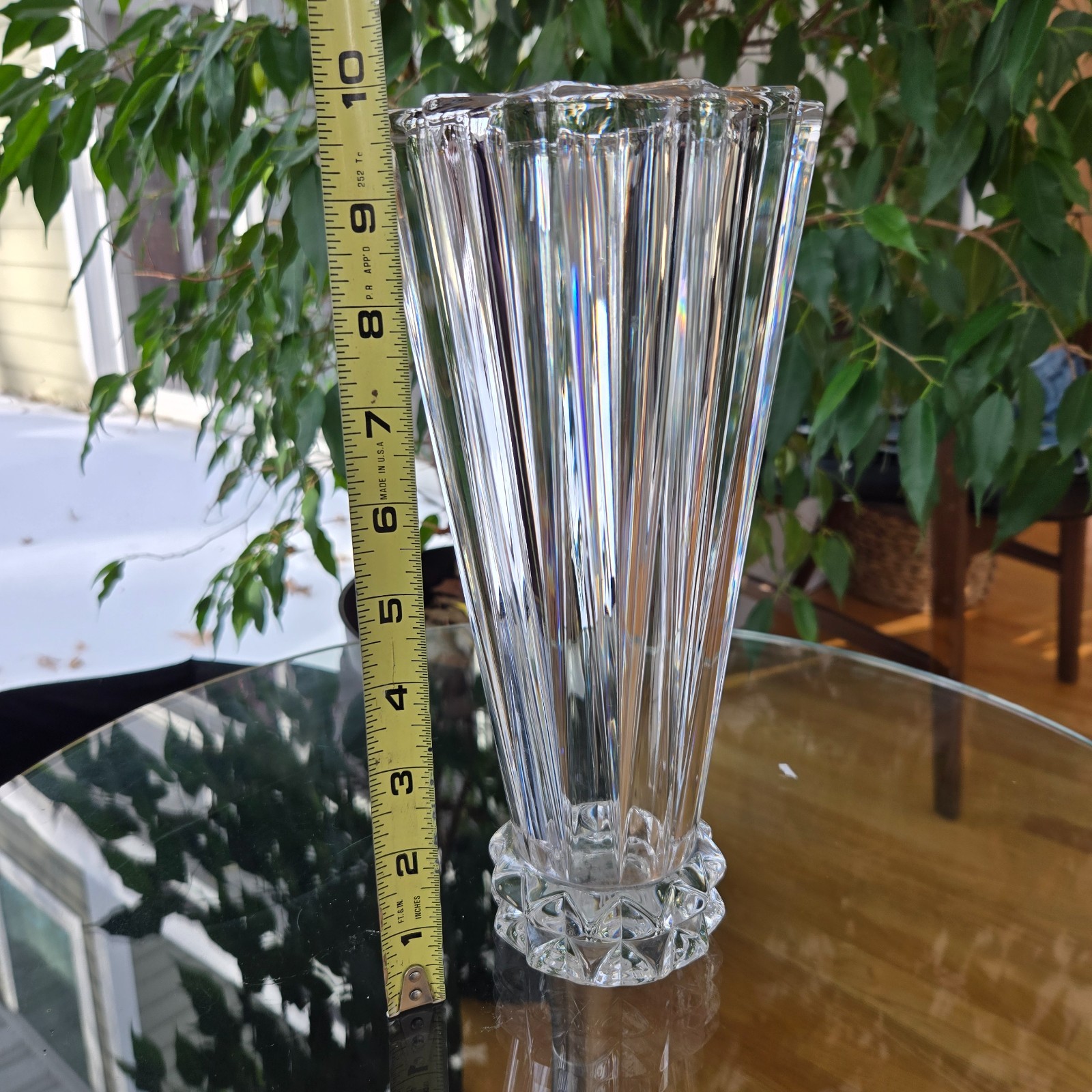 Luxury Crystal Vase Rosenthal Blossom Classic Germany 10" Contemporary Clear EUC