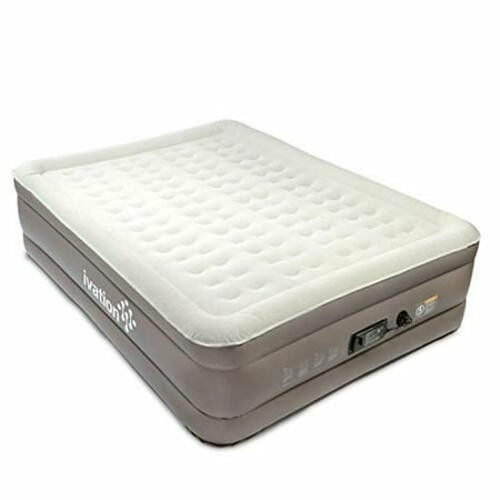 Ivation (Queen) Blow Up Air Bed w/28 Technology, Raised 20&rdquo; Height (Brown/Beige)