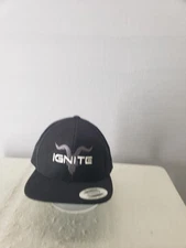 Ignite Hat Men One Size Black Embroidered Logo Classic Wool B Adjustable Back