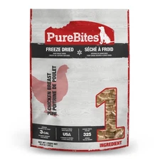 PureBites Chicken Freeze Dried Dog Treats, 1 Ingredient, 8.6oz, Made in USA