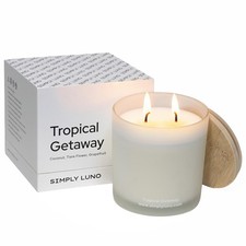 Tropical Getaway - Coconut & Grapefruit Scented Candle – 14oz Soy Wax – Fresh...