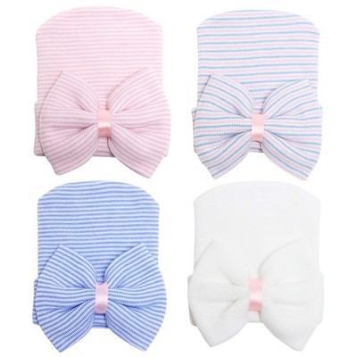 Zando Newborn Hospital Hat One Size, A White & Blue & Pink & 