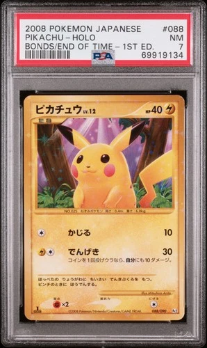 Pokemon Japanese Pikachu Holo Bonds To The End Of Time 1st Edition 088/090 PSA 7