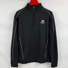 Cutter and Buck Bandon Dunes Black 1/4 Zip Golf Pullover Men's Large CB DryTec