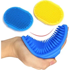 Dog Grooming Brush and Pet Shampoo Bath Brush with Adjustable Handle for