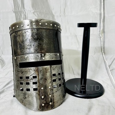 Medieval Larp Black Monty Python Armor Helmet Knight Templar Warrior Helmet For