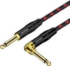 DREMAKE 3 Foot Professional Instrument Cable, Guitar Cable for 3FT/1M, Black