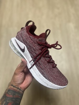 Nike LeBron 15 Low Basketball Shoes Size 10.5 Ashes Team Red Cleveland Red Wine