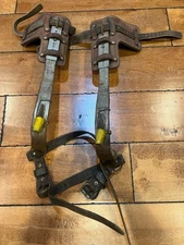 Vintage BELL SYSTEM TELEPHONE lineman spikes boot straps Tree pole climbing gear