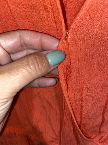 Guess Gauze Romper Womens Coral Long Sleeve Angels Lace Flare Sleeve Sz Sm - Picture 5 of 8