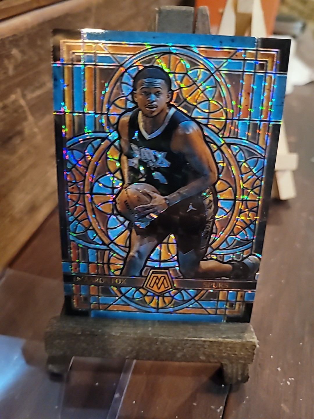 2024-25 Panini Mosaic De'Aaron Fox #1 Stained Glass Prizm Spurs Case Hit SSP