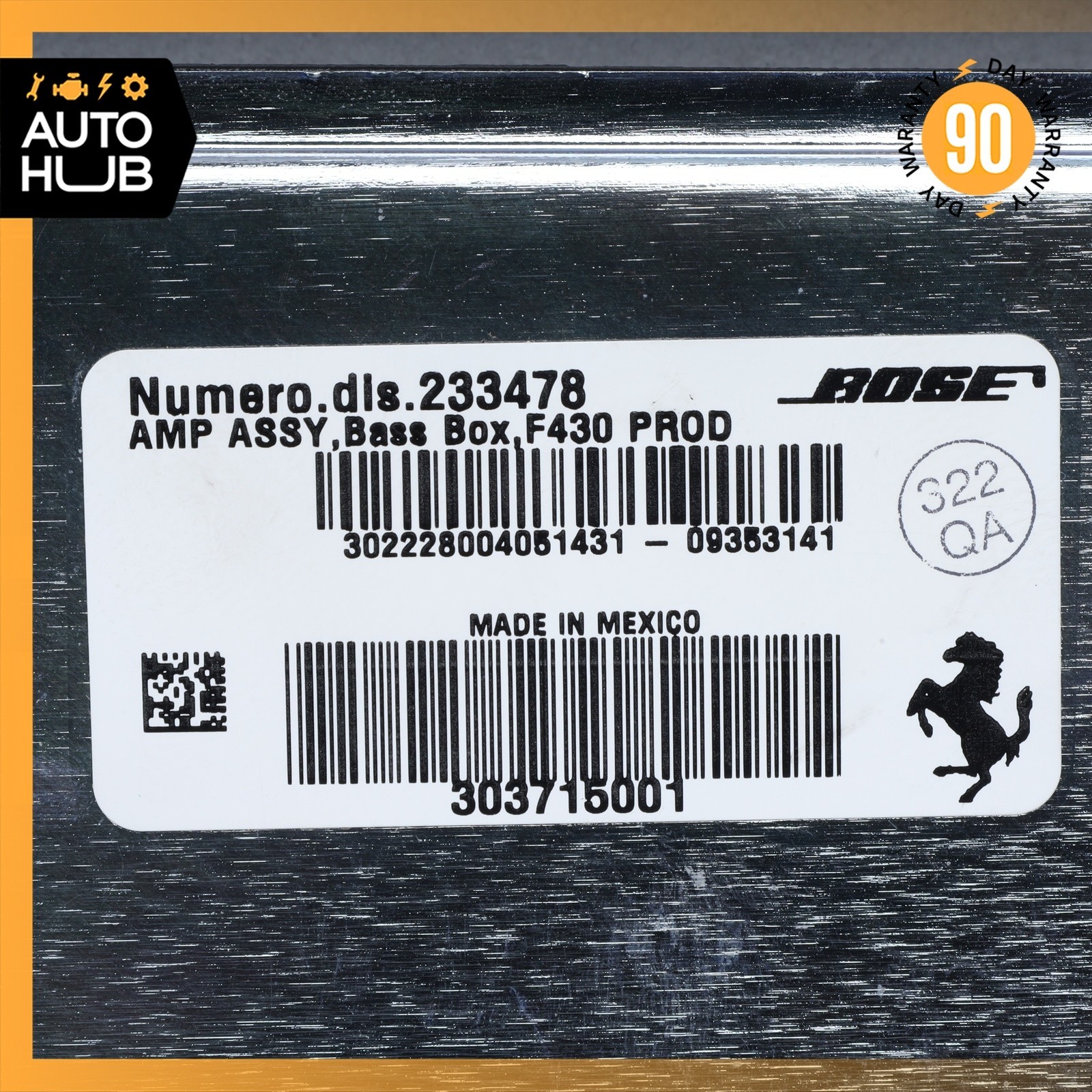 05-19 Maserati GranTurismo M145 / Ferrari F430 Bose Audio Amplifier Amp OEM 23k