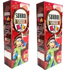 Sukrol Cherry Kids 2-Pack 8 fl oz B Complex & Glutamic Acid Liquid Supplement ✅