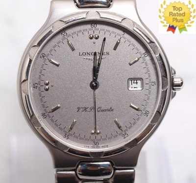 *NEAR MINT* Longines Conquest VHP L1.613.4 35mm Silver Dial Date Qz Men's Watch