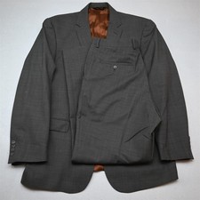 Jos A Bank 42R 33x32 Tan Brown Check 100 Wool Mens Jacket Pants Suit